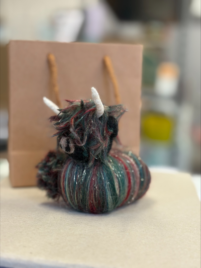 Christmas Coo - A limited edition Christmas version of Cala the Highland Cow. 
A perfect add on for Christmas.
Limited Stock available.